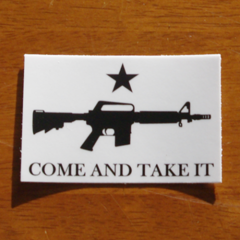 come and take it sticker